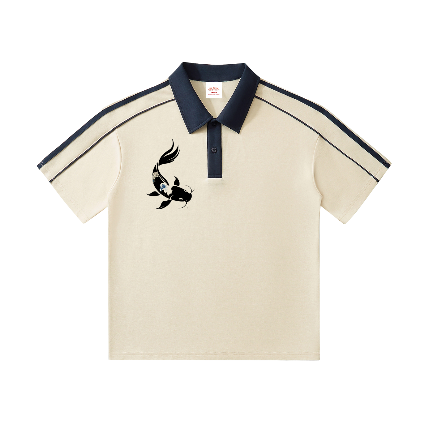Contrast Collar Short-Sleeve Polo Shirt