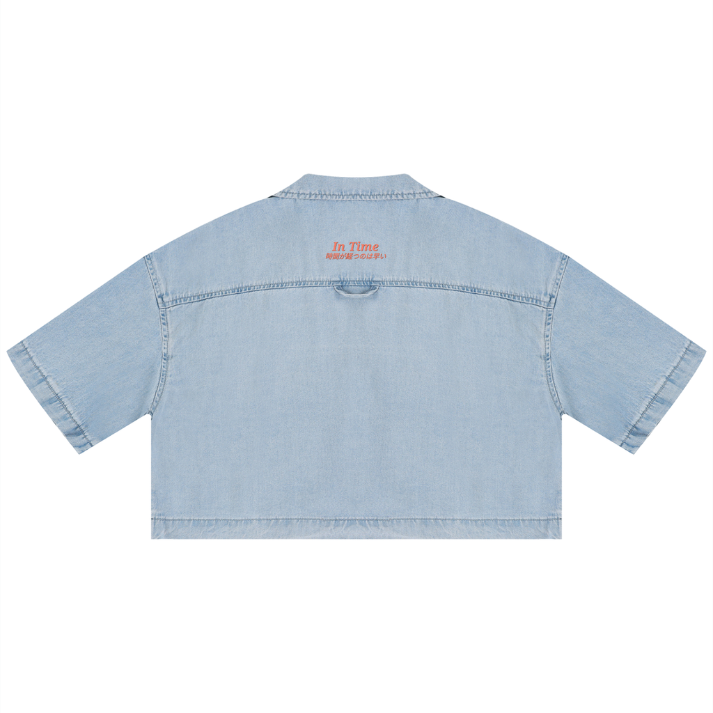 Women's Vintage Wash Boxy Cropped Shirt