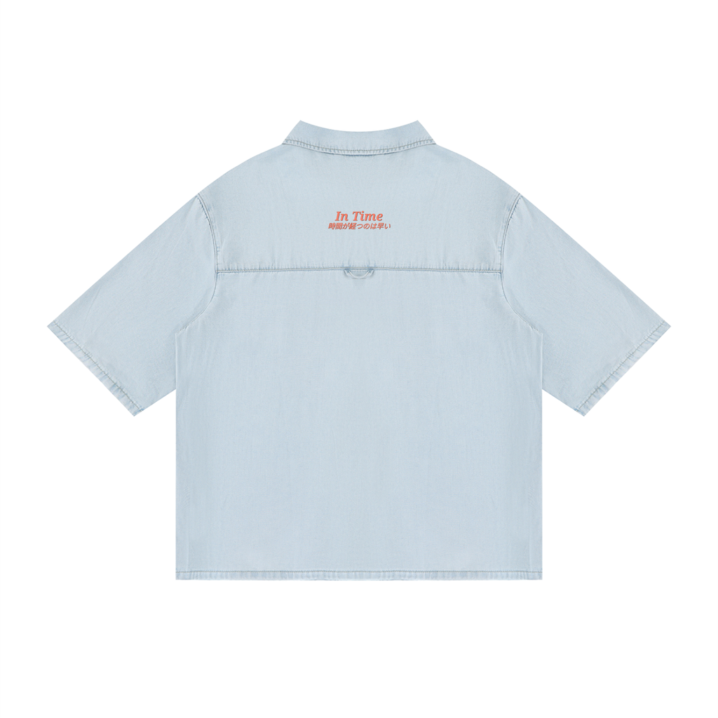 Unisex Vintage Wash Drop Shoulder Lyocell Shirt