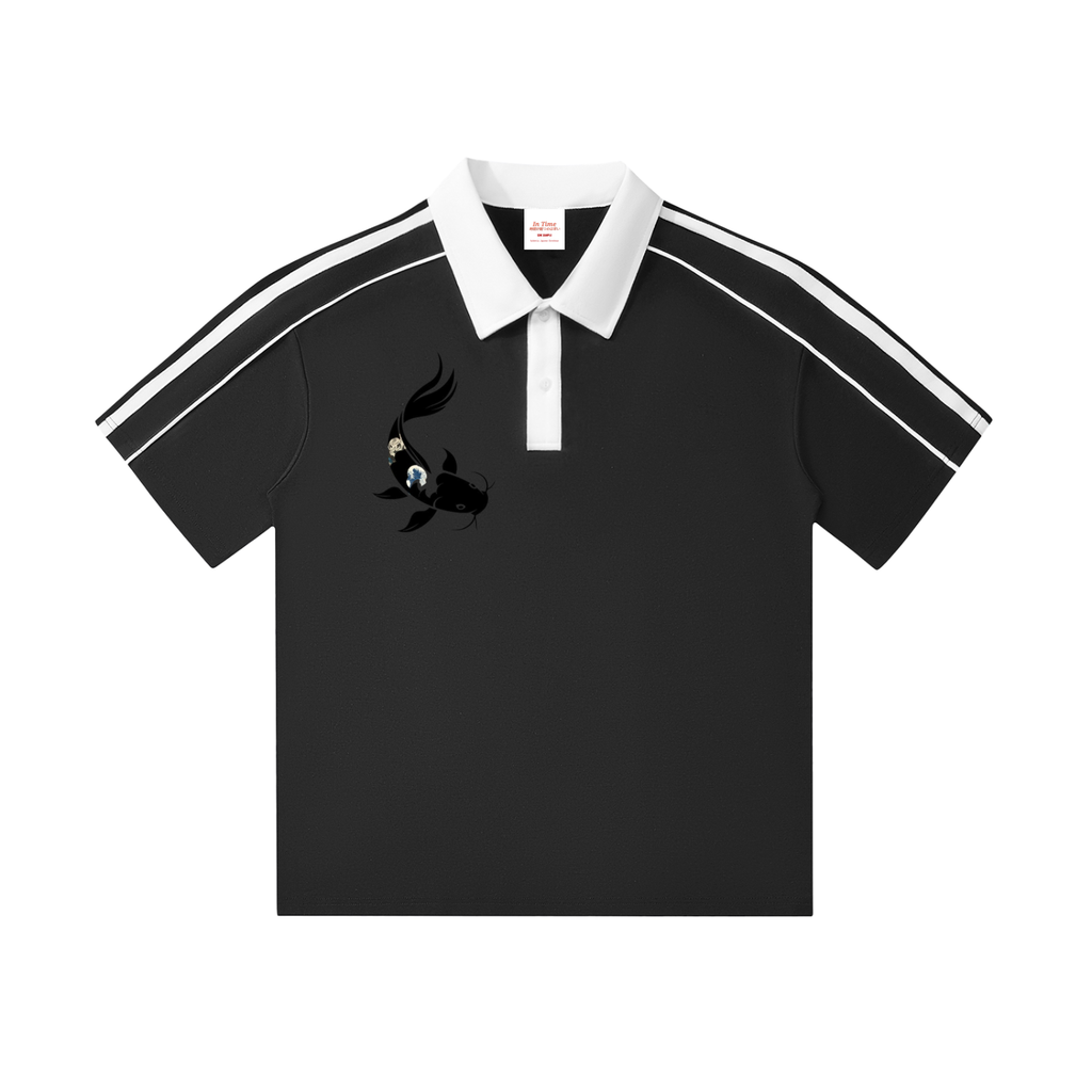 Contrast Collar Short-Sleeve Polo Shirt
