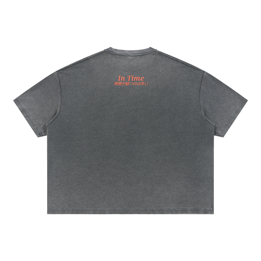 Unisex Vintage Wash Sunfade Boxy Waffle T-Shirt