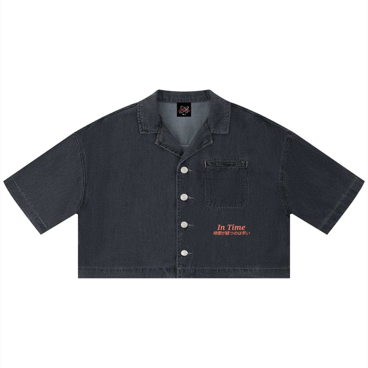 Women's Vintage Wash Boxy Cropped Shirt