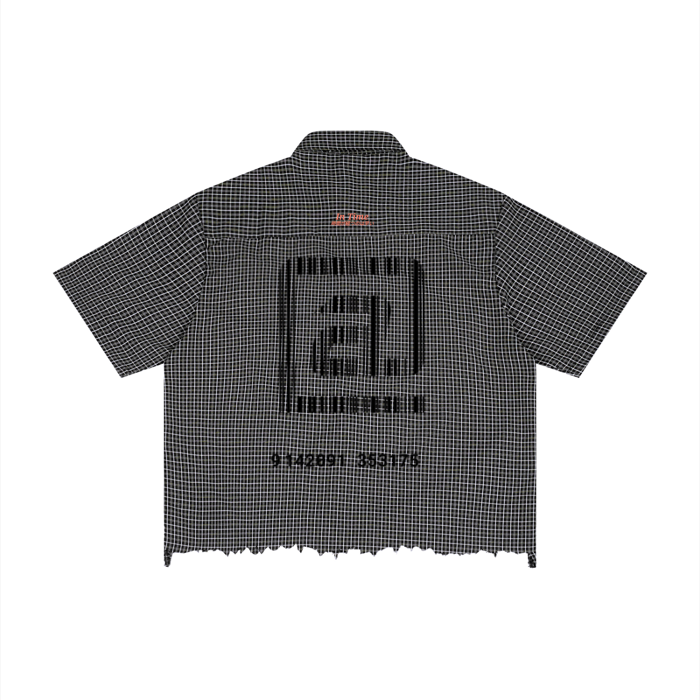 Unisex Distressed Plaid Boxy Shirt