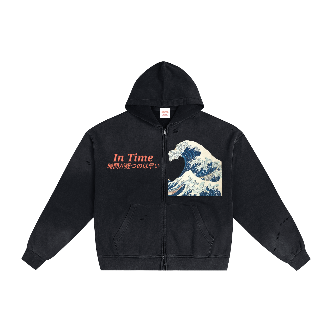Hand-Frayed Sunfade Zip Hoodie