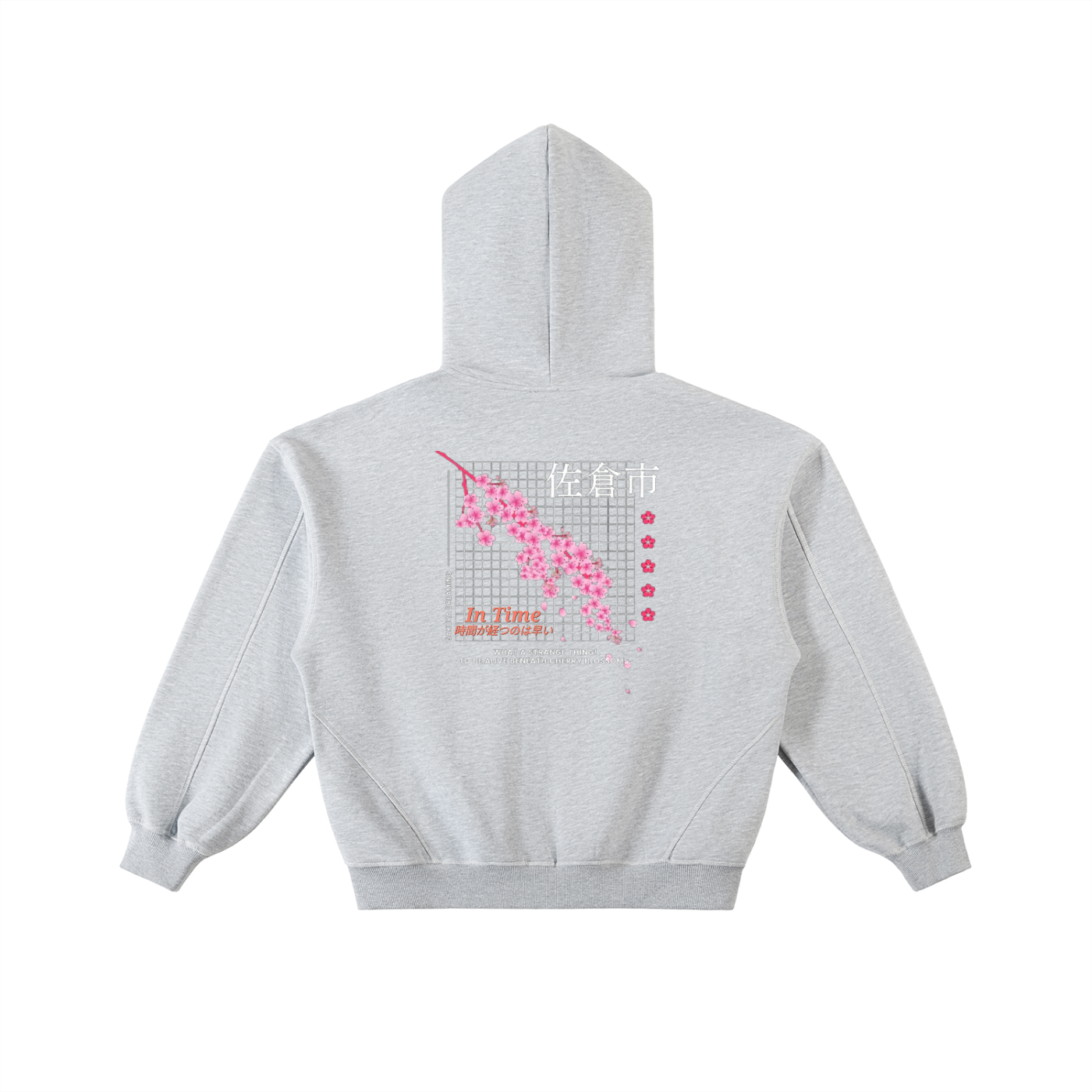 Contrast-Stitched Boxy Fleece Zip Hoodie