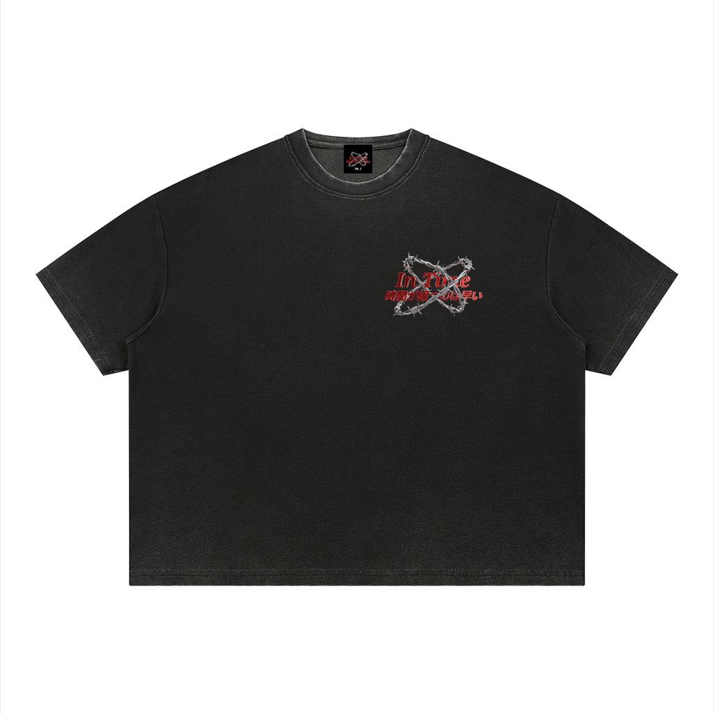 Unisex Vintage Wash Sunfade Boxy Waffle T-Shirt