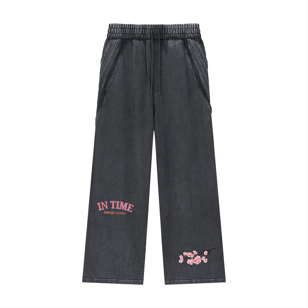 Snow Washed Tape Raw Edge Sweatpants