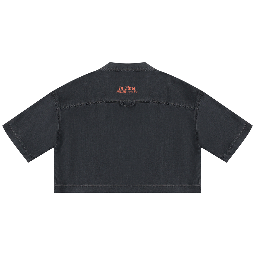 Women's Vintage Wash Boxy Cropped Shirt