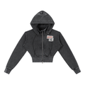 Vintage Washed Cropped Fleece Hoodie