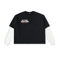 Layered Contrast Sleeve Cotton T-Shirt