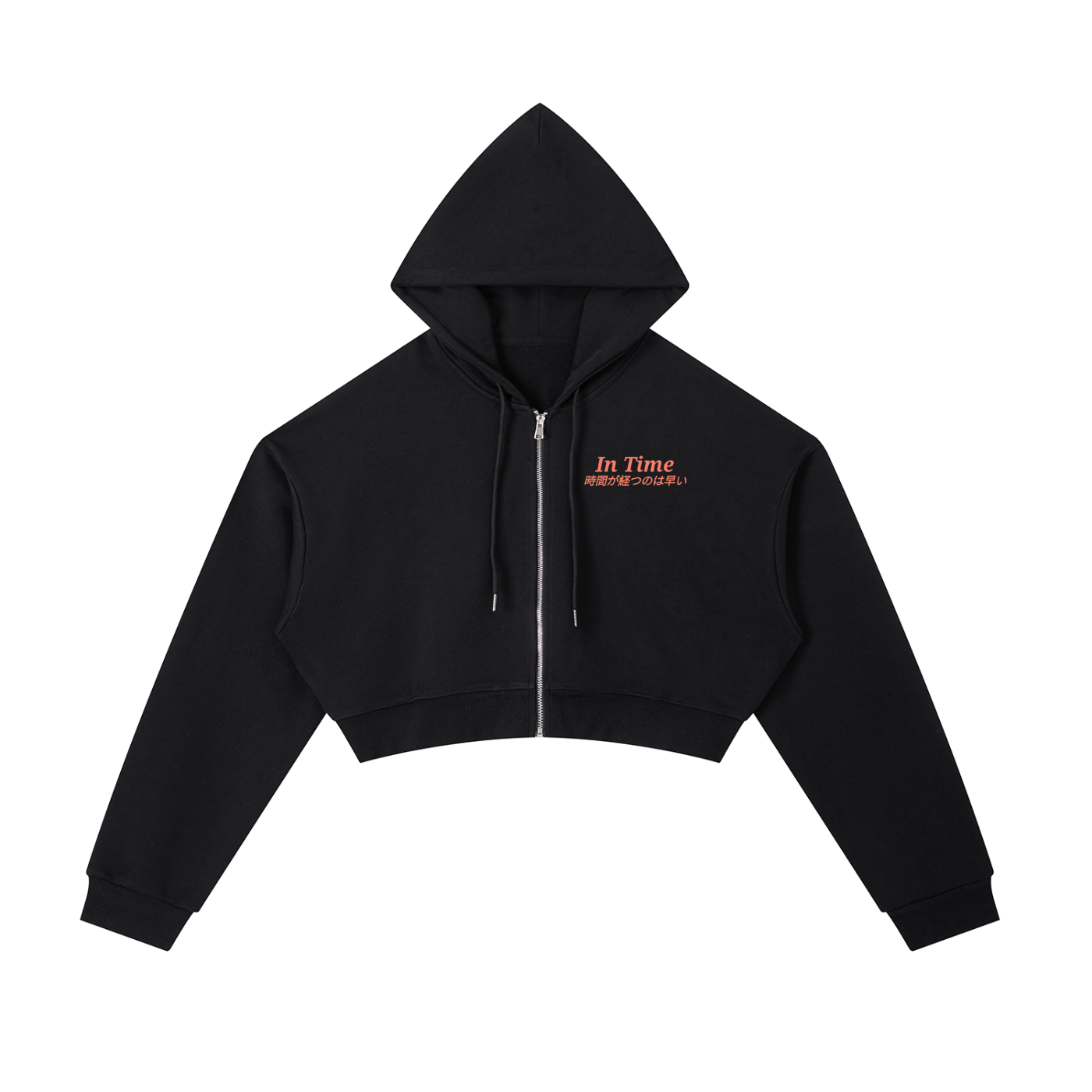 Essential Cropped Zip-Up Hoodie
