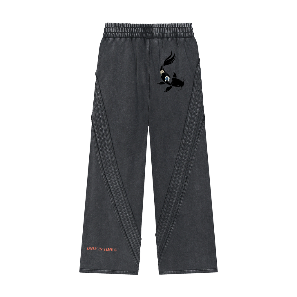 Snow Washed Tape Raw Edge Sweatpants
