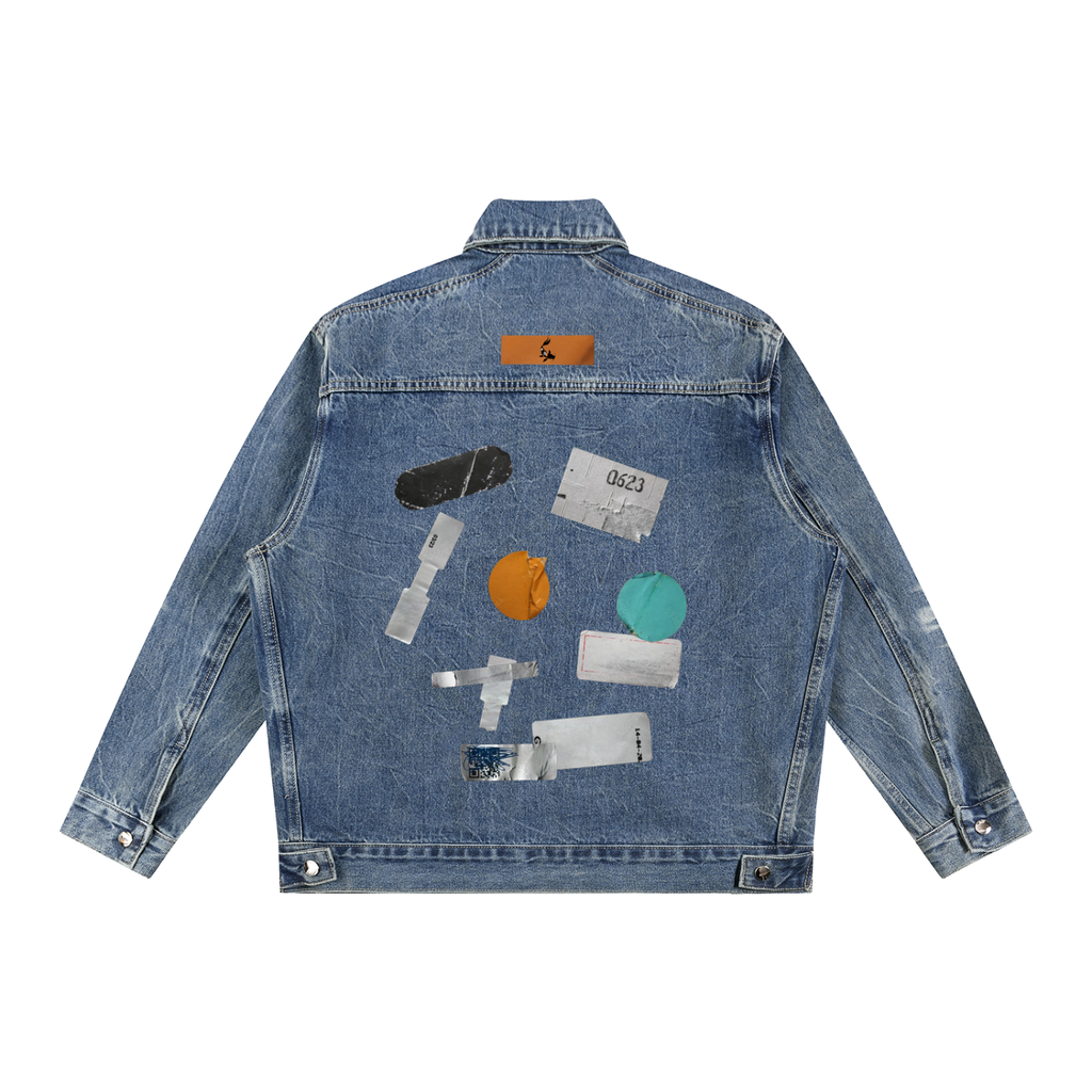 Vintage Wash Zip Up Denim Jacket