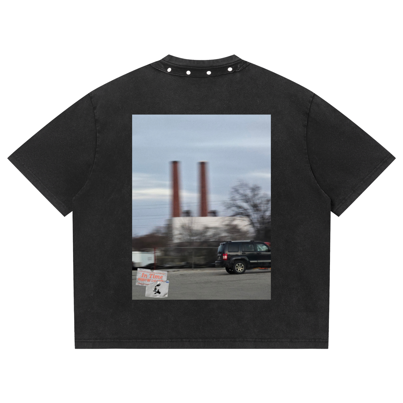 Unisex Washed Boxy Studded T-Shirt