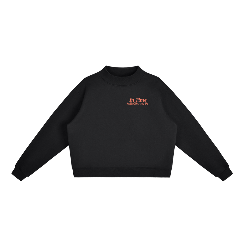 Essential Fleece Mock-Neck Crew Sweatshirt