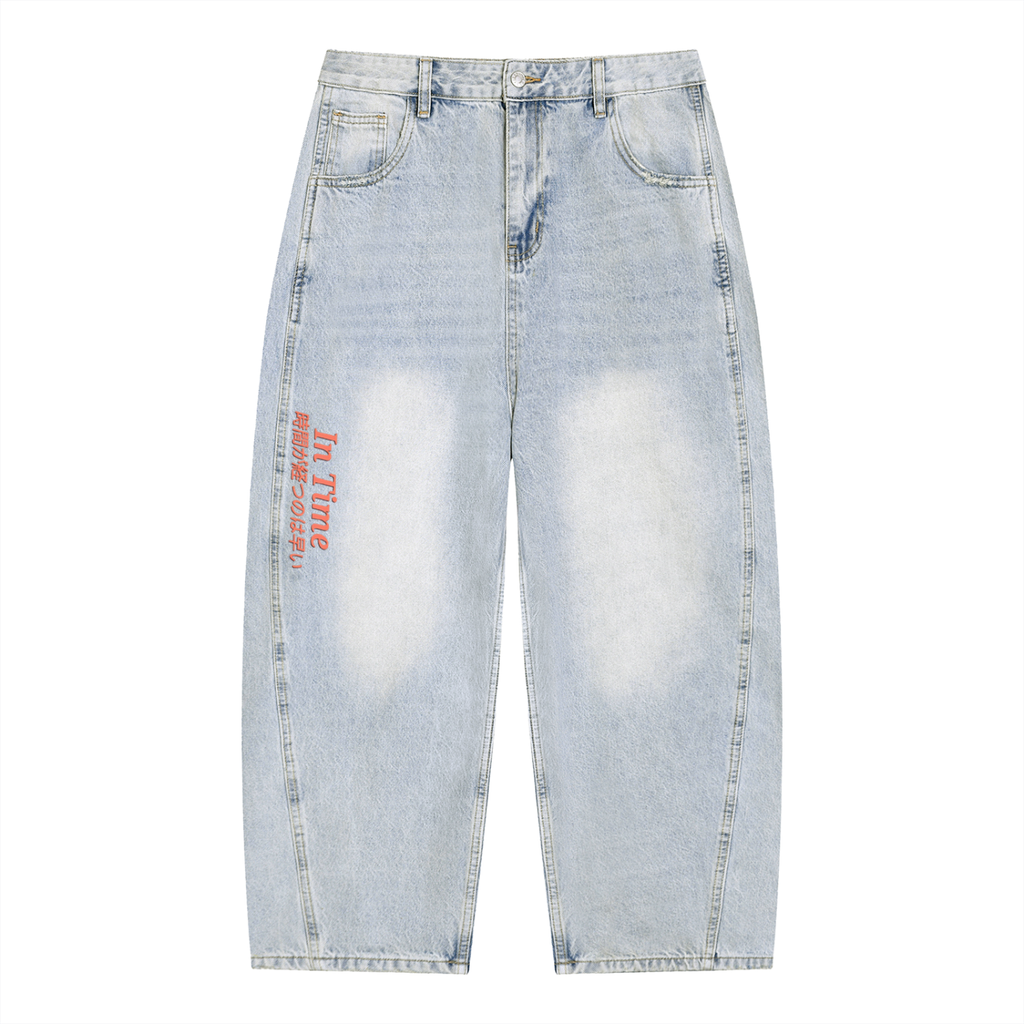 Men's Vintage Wash Sunfade Barrel Leg Jeans