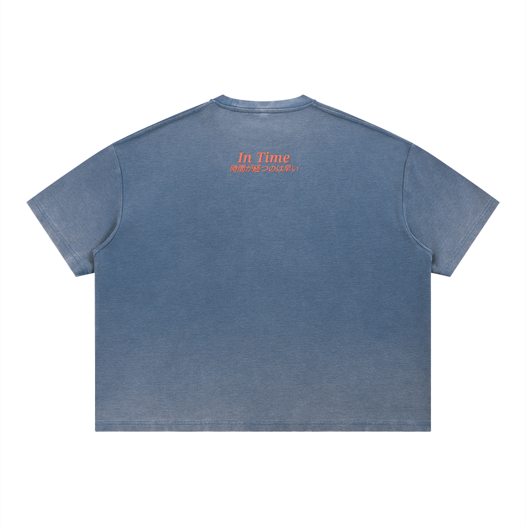 Unisex Vintage Wash Sunfade Boxy Waffle T-Shirt